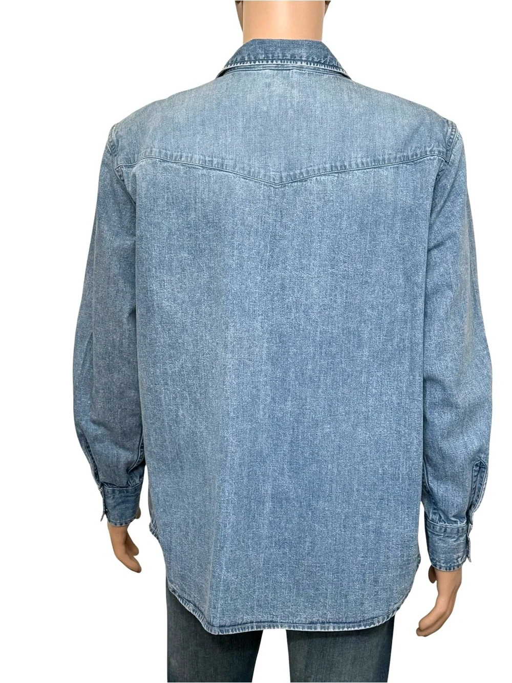 Levi's Light Blue Denim Button-Down Western Shirt - Men's